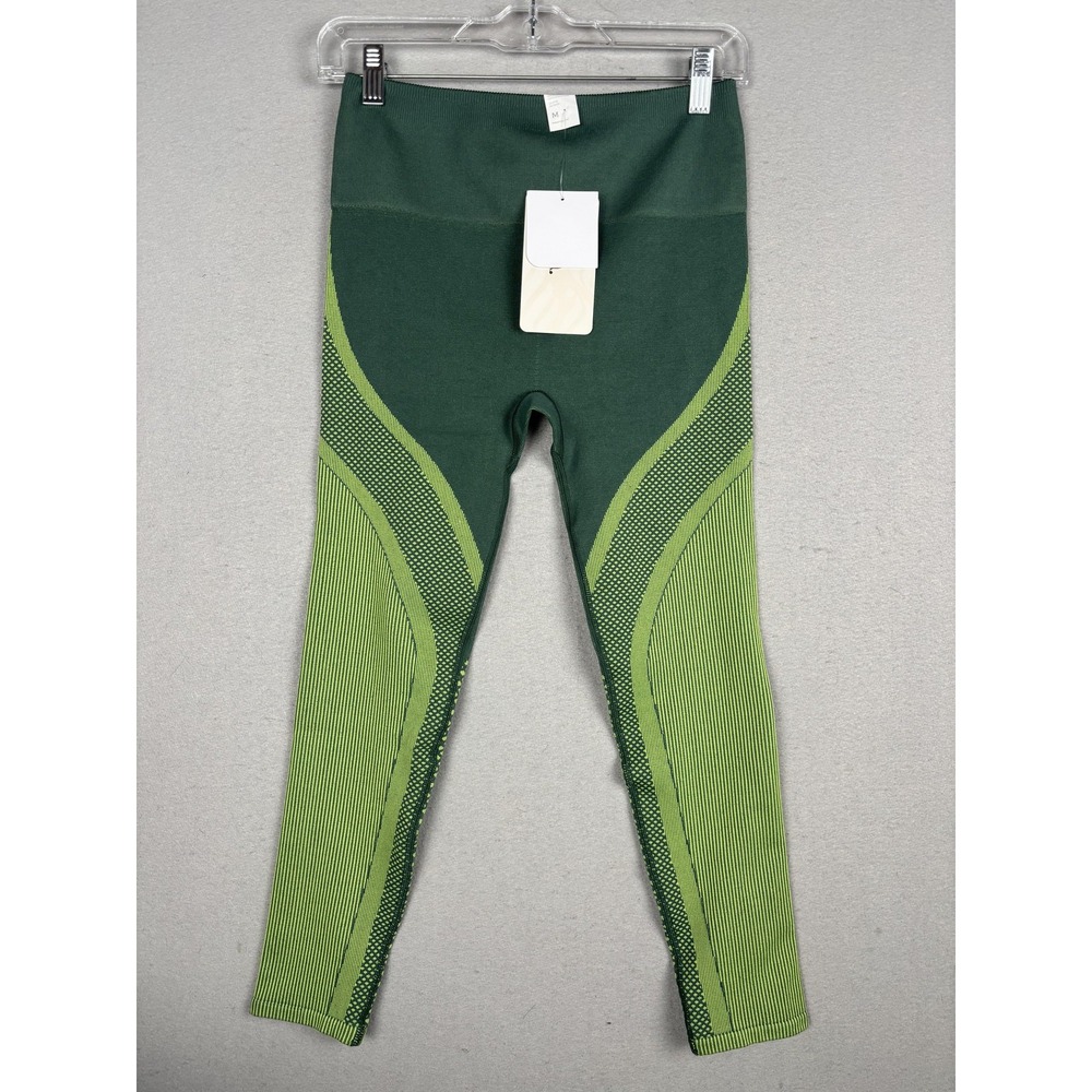 Fabletics High Waisted Seamless Turbo Leggings Womens M Green Jacquard Ankle
